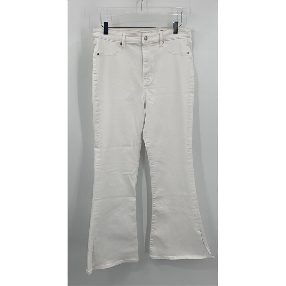 American Eagle super high rise flare denim jeans white women stretch new 14 32